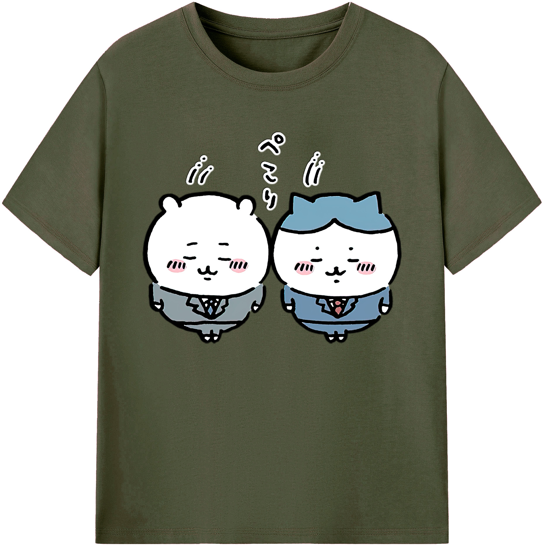 （画像用） ちいかわ ハチワレ Chii-kawa hachiware 綿100％ メンズ半袖Tシャツ｜肌触りやわらか＆通気性